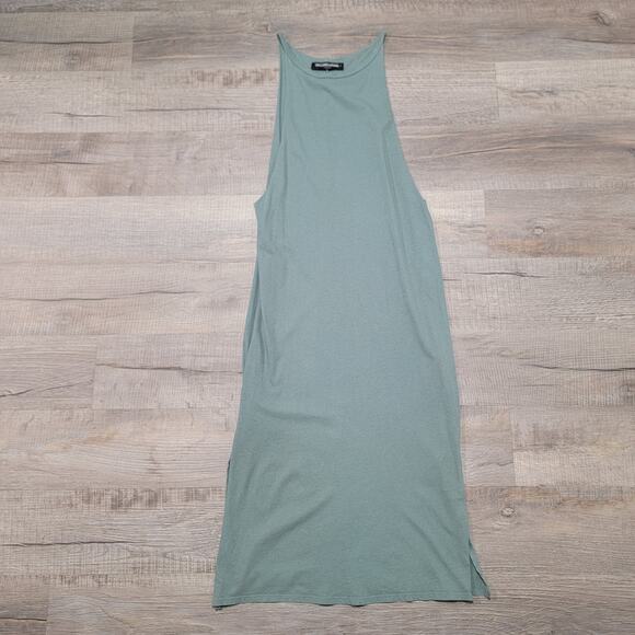 Groceries Apparel Midi Tank Dress Medium Sage Green Slouchy Organic Cotton USA - Picture 1 of 7